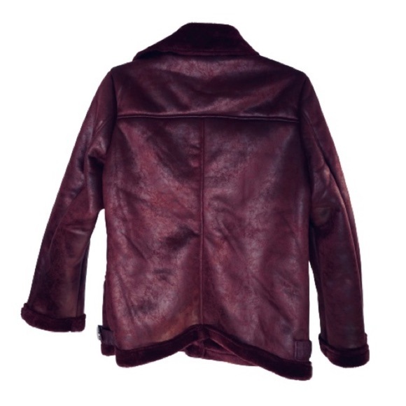 Merlot Aviator Moto Jacket Liola Italian Fashion - Picture 2 of 13